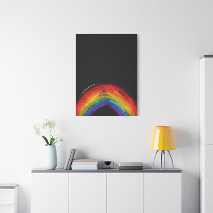 Somewhere. | Vibrant Abstract Watercolor Rainbow Canvas Wall Art