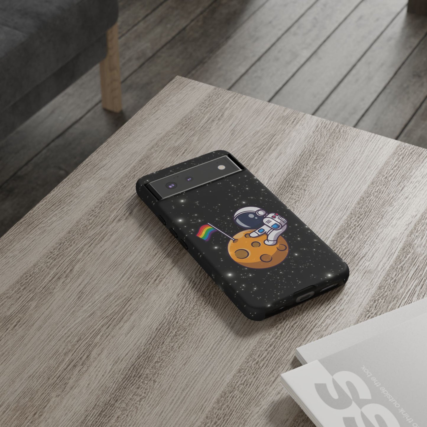 "cosmic queer" lgbtqia+ android astronaut tough phone case