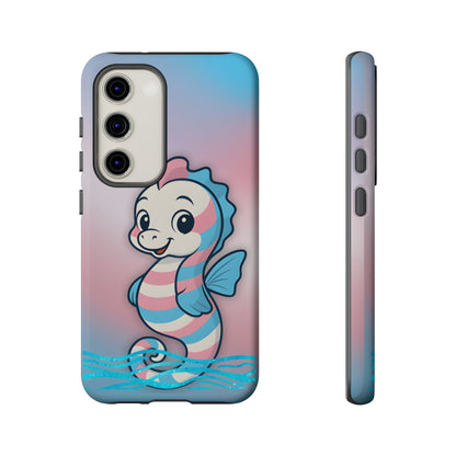 “Sea Me” – Trans Pride Seahorse Android Tough Phone Case