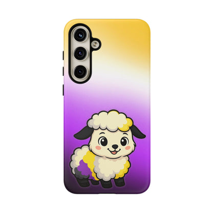 "NonbiBaaary" – Nonbinary Pride Sheep Android Tough Phone Case