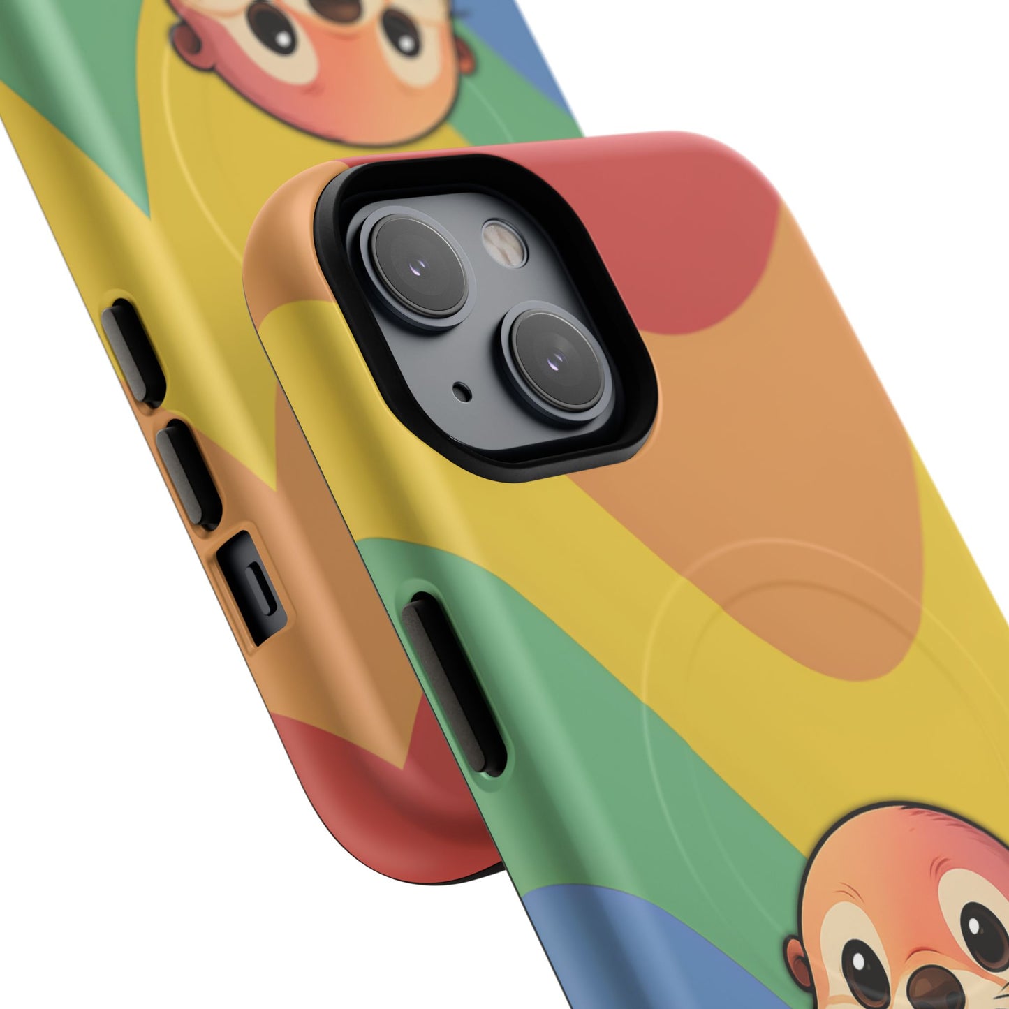 “otterly queer” – retro rainbow pride otter magsafe® iphone tough case