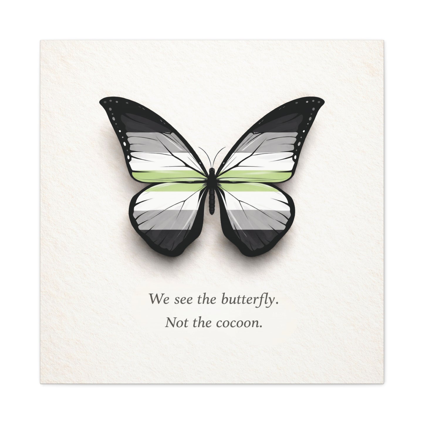 agender pride butterfly | metamorphosis series canvas wall art