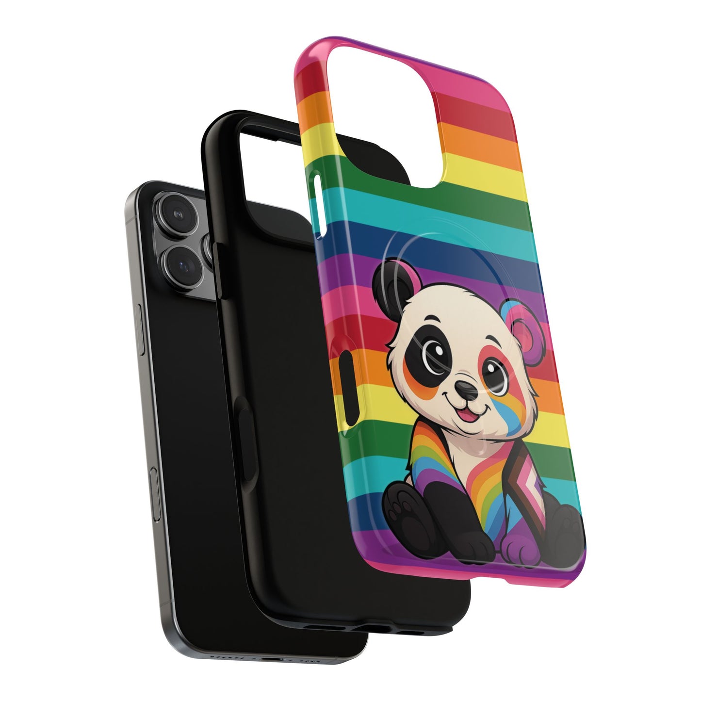 "pridecub" – progress + rainbow pride panda magsafe® iphone tough case