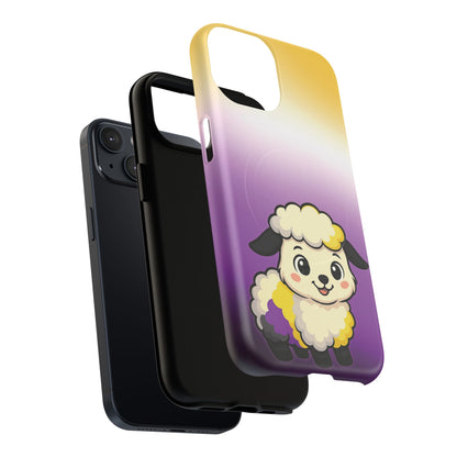 "NonbiBaaary" – Nonbinary Pride Sheep MagSafe® iPhone Tough Case