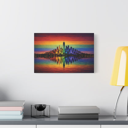 City of Us | LGBTQ Pride Rainbow Skyline Canvas Wall Art