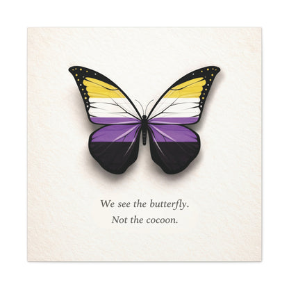 Nonbinary Pride Butterfly | Metamorphosis Series Canvas Wall Art