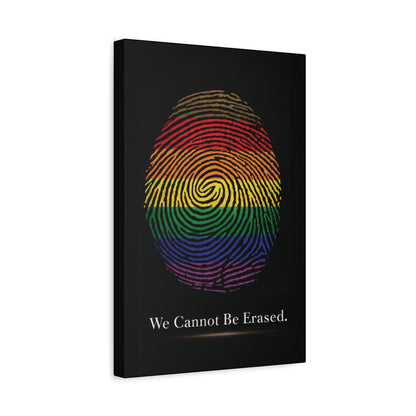 We Cannot Be Erased | LGBTQ Pride Fingerprint Canvas Wall Art