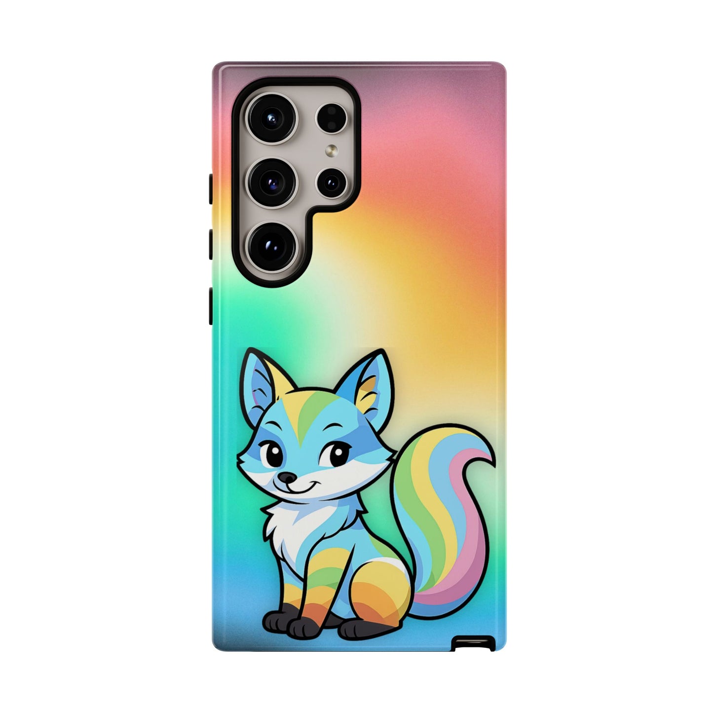 "queer as a fox" – queer pride fox android tough phone case