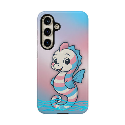 “Sea Me” – Trans Pride Seahorse Android Tough Phone Case