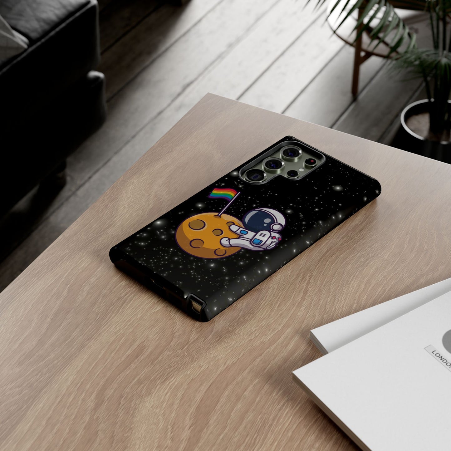 "cosmic queer" lgbtqia+ android astronaut tough phone case