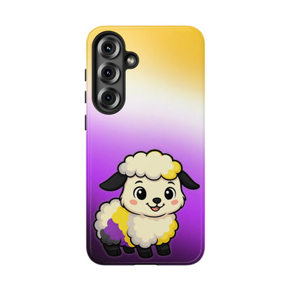 "NonbiBaaary" – Nonbinary Pride Sheep Android Tough Phone Case