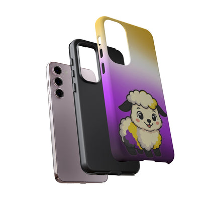 "NonbiBaaary" – Nonbinary Pride Sheep Android Tough Phone Case