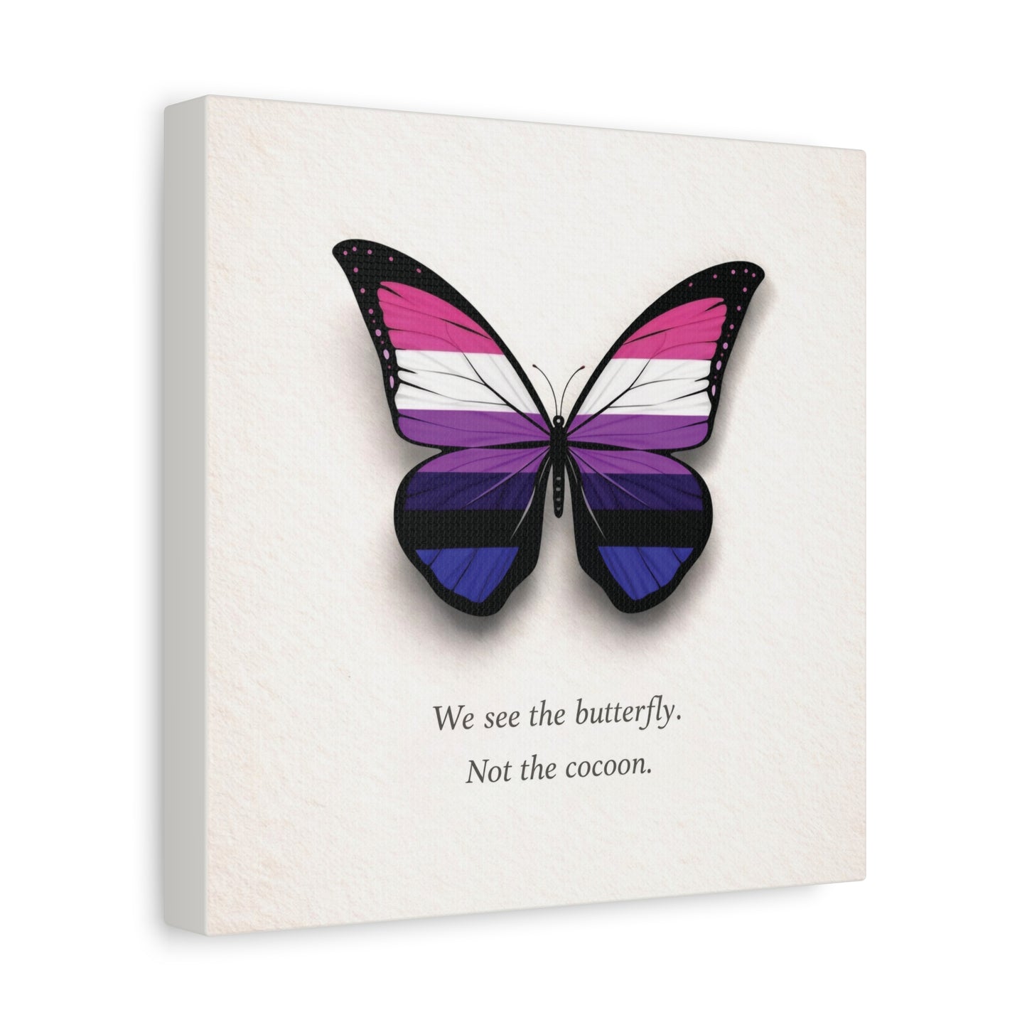 genderfluid pride butterfly | metamorphosis series canvas wall art