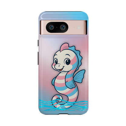 “Sea Me” – Trans Pride Seahorse Android Tough Phone Case