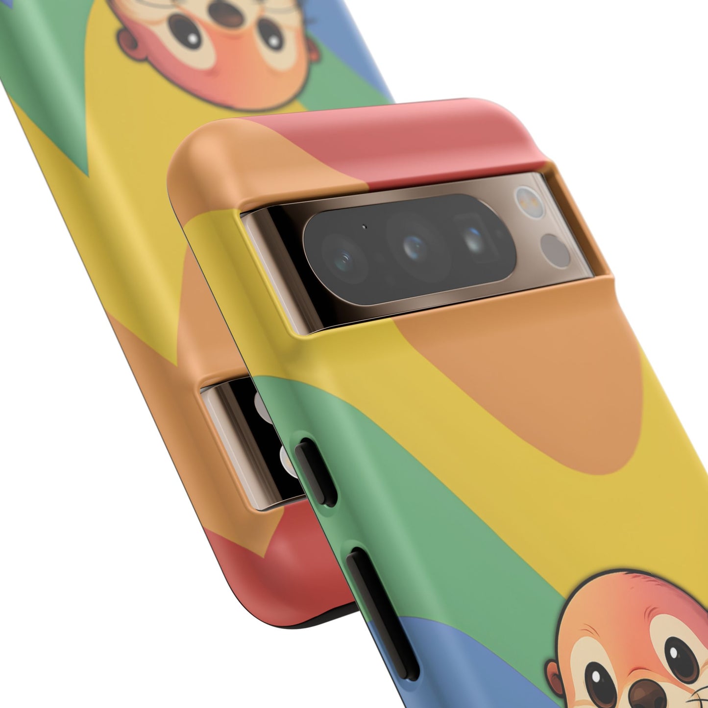 “otterly queer” – retro rainbow pride otter android tough phone case