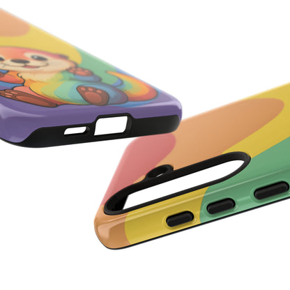 “Otterly Queer” – Retro Rainbow Pride Otter Android Tough Phone Case