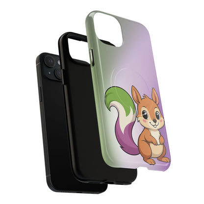 "Queeriosity"– Genderqueer Pride Squirrel MagSafe® iPhone Case
