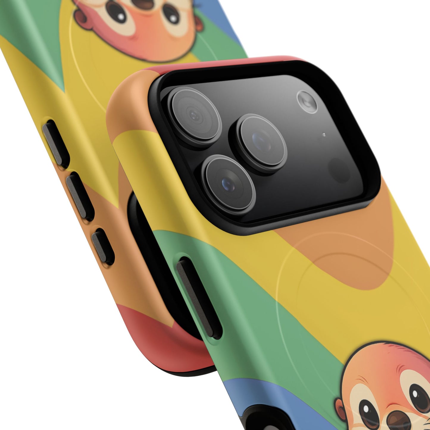 “otterly queer” – retro rainbow pride otter magsafe® iphone tough case