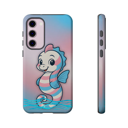 “Sea Me” – Trans Pride Seahorse Android Tough Phone Case