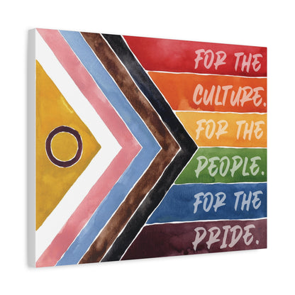 For The Culture. For The People. For The Pride. | Progress Pride Flag Canvas Wall Art