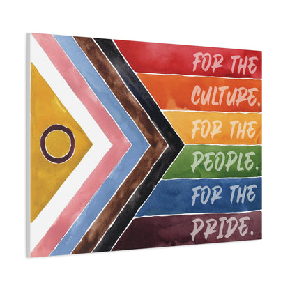 For The Culture. For The People. For The Pride. | Progress Pride Flag Canvas Wall Art