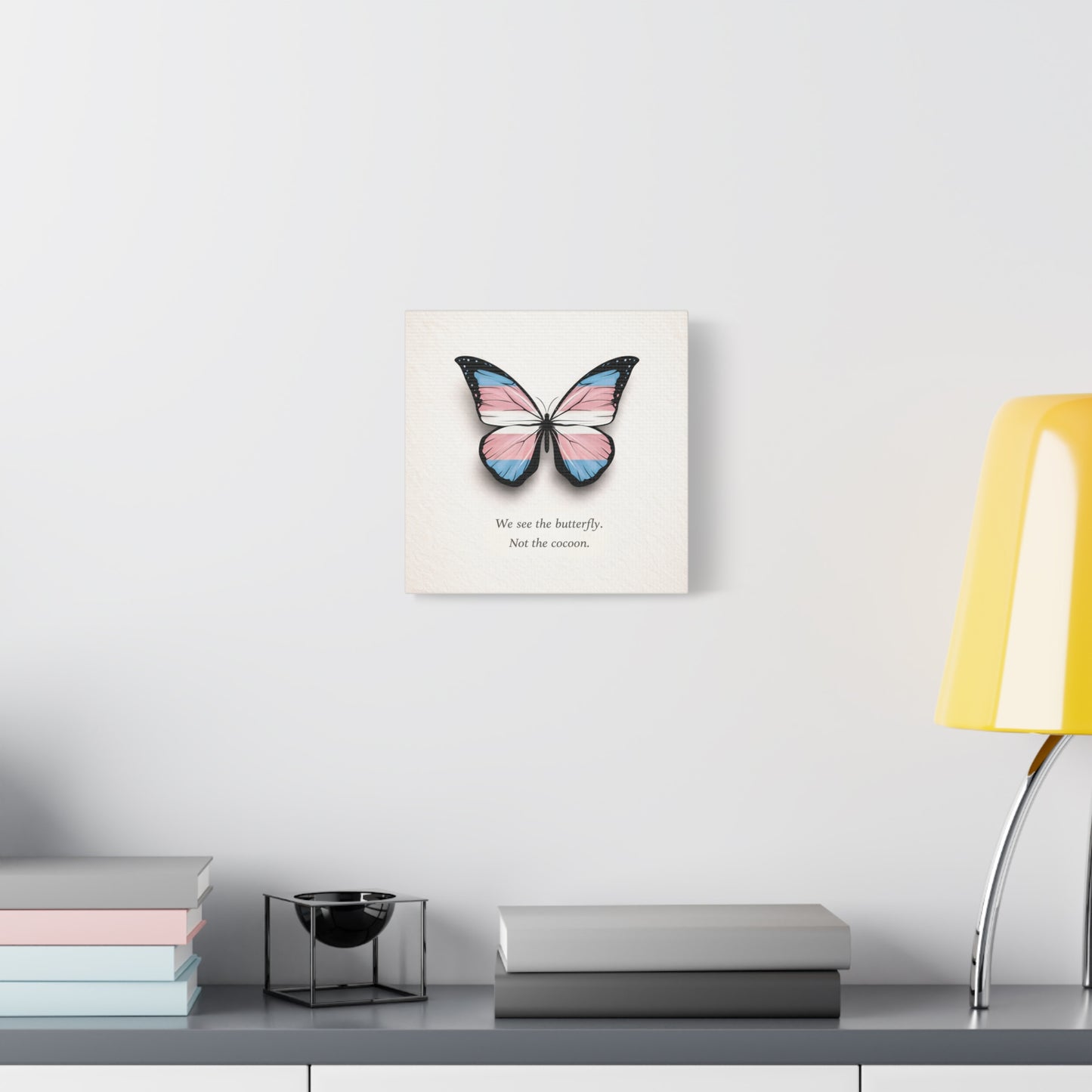 trans pride butterfly | metamorphosis series canvas wall art