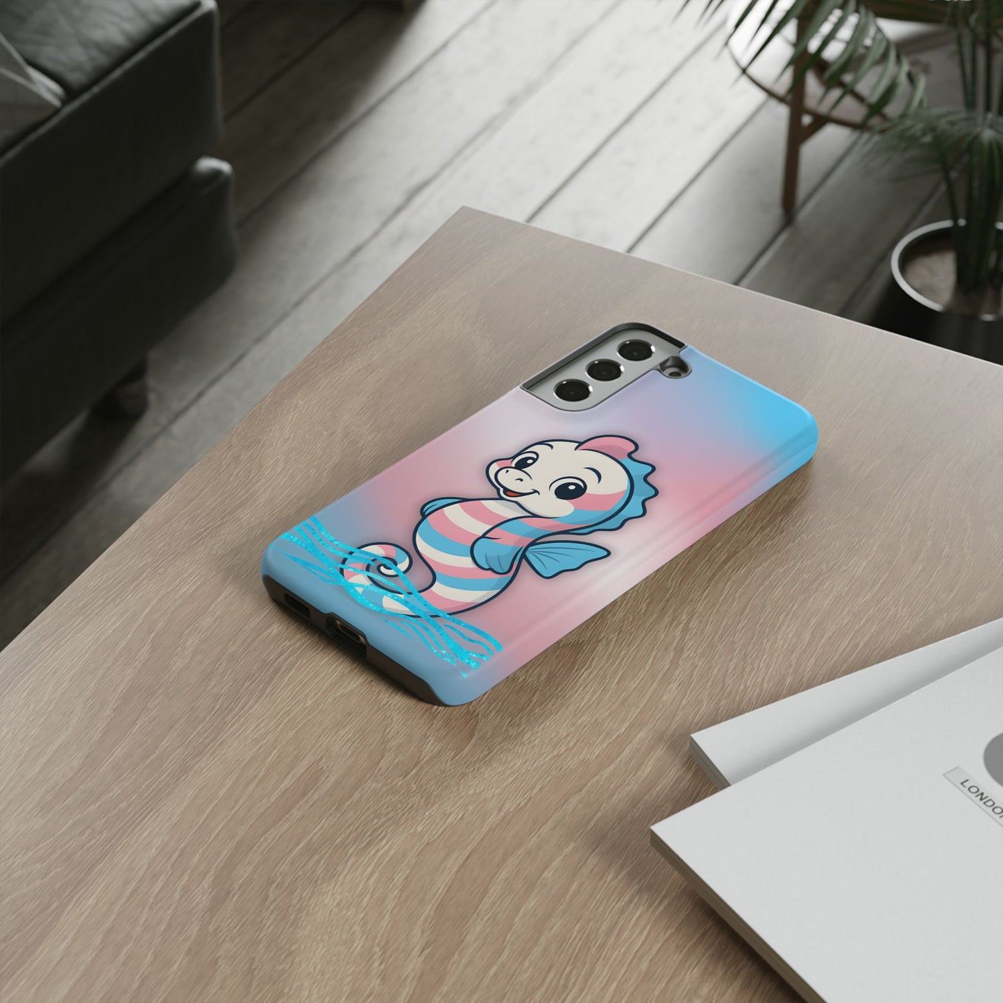 “sea me” – trans pride seahorse android tough phone case