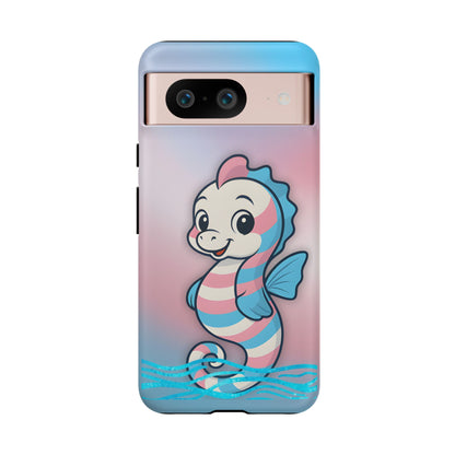 “Sea Me” – Trans Pride Seahorse Android Tough Phone Case