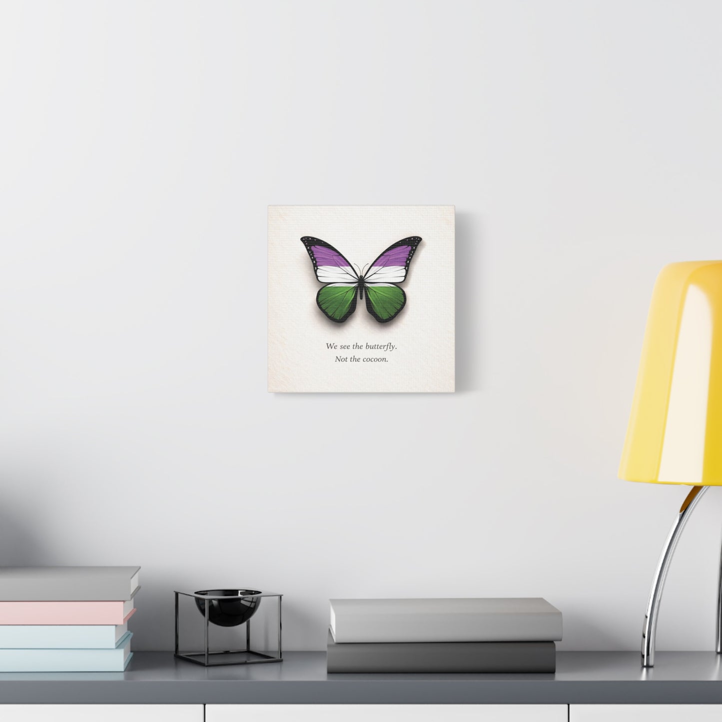 genderqueer pride butterfly | metamorphosis series canvas wall art