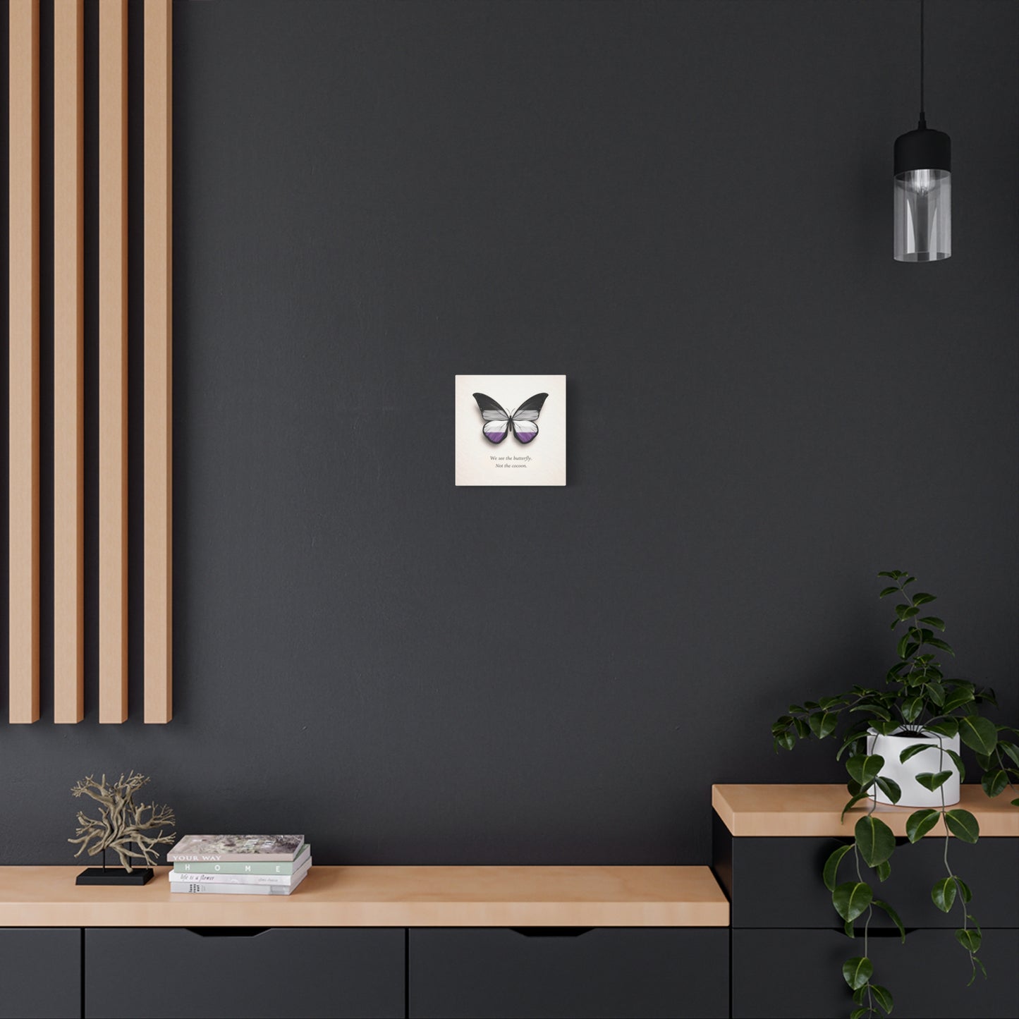 asexual pride butterfly | metamorphosis series canvas wall art