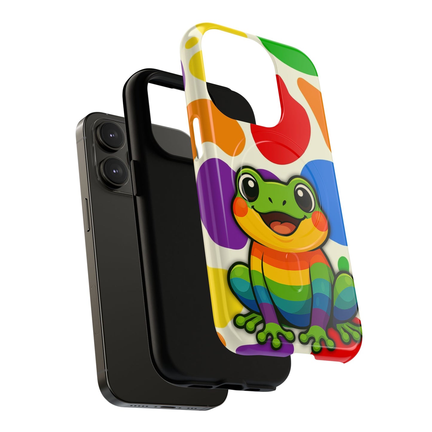 "rainbow ribbit" - lgbtqia+ pride frog magsafe® iphone tough case