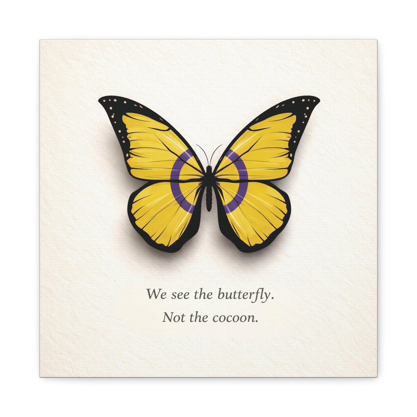intersex pride butterfly | metamorphosis series canvas wall art