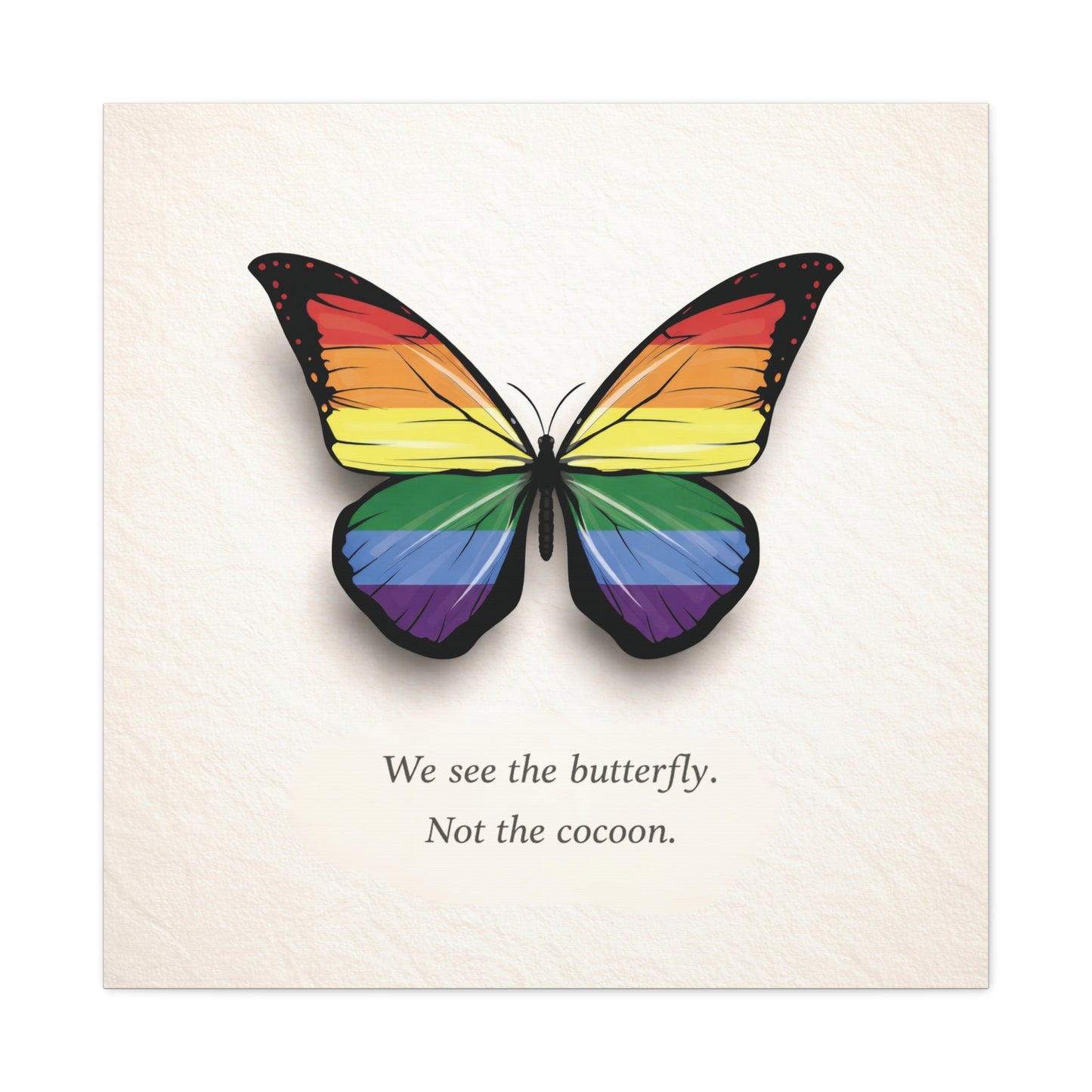 rainbow pride butterfly | metamorphosis series canvas wall art
