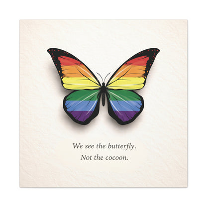 Rainbow Pride Butterfly | Metamorphosis Series Canvas Wall Art