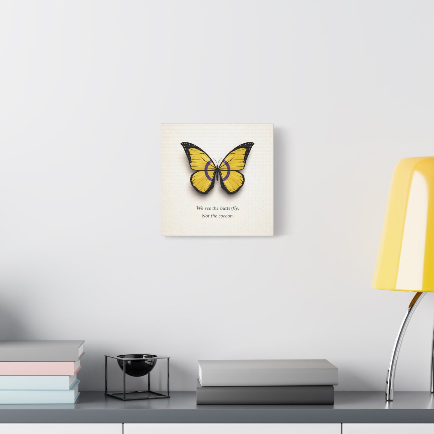 intersex pride butterfly | metamorphosis series canvas wall art