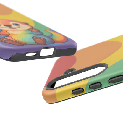 “Otterly Queer” – Retro Rainbow Pride Otter Android Tough Phone Case