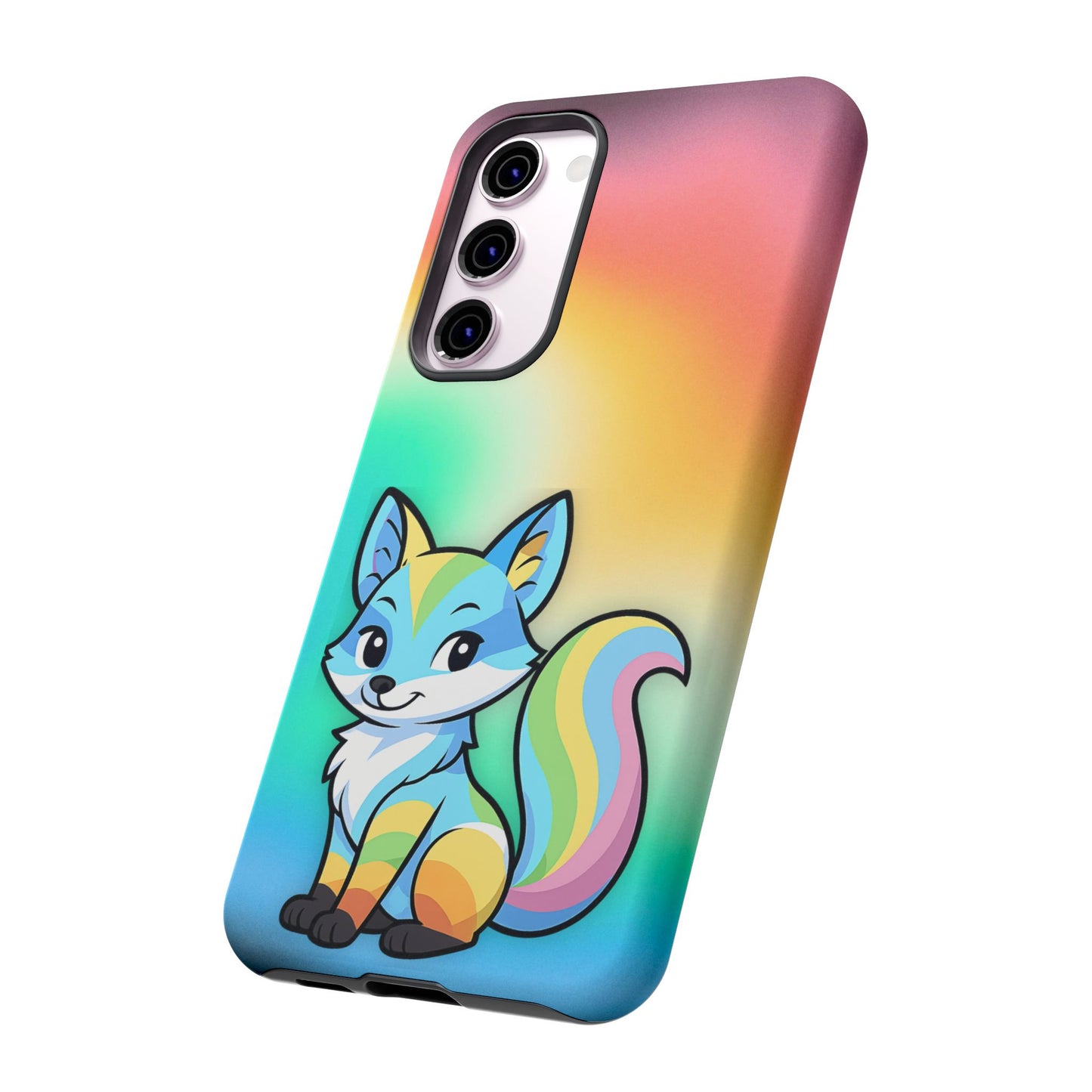 "queer as a fox" – queer pride fox android tough phone case