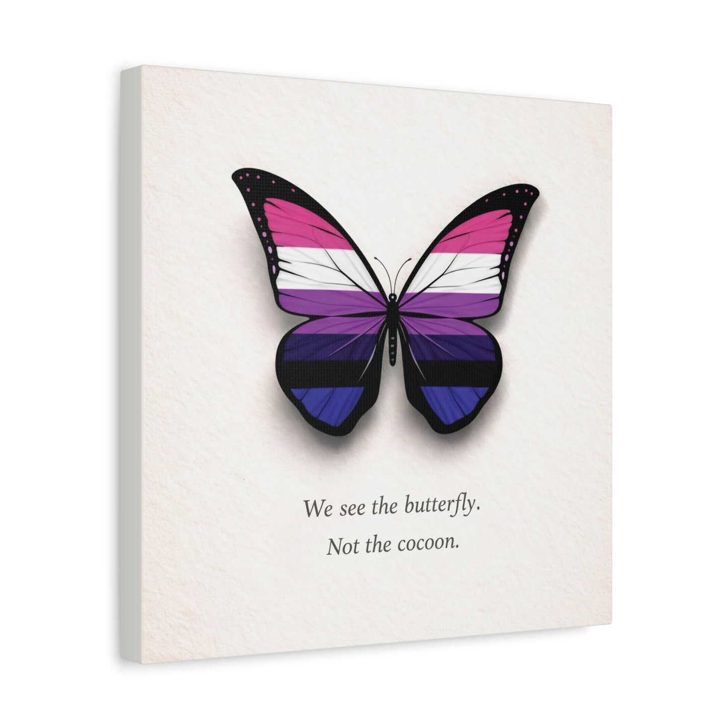 genderfluid pride butterfly | metamorphosis series canvas wall art