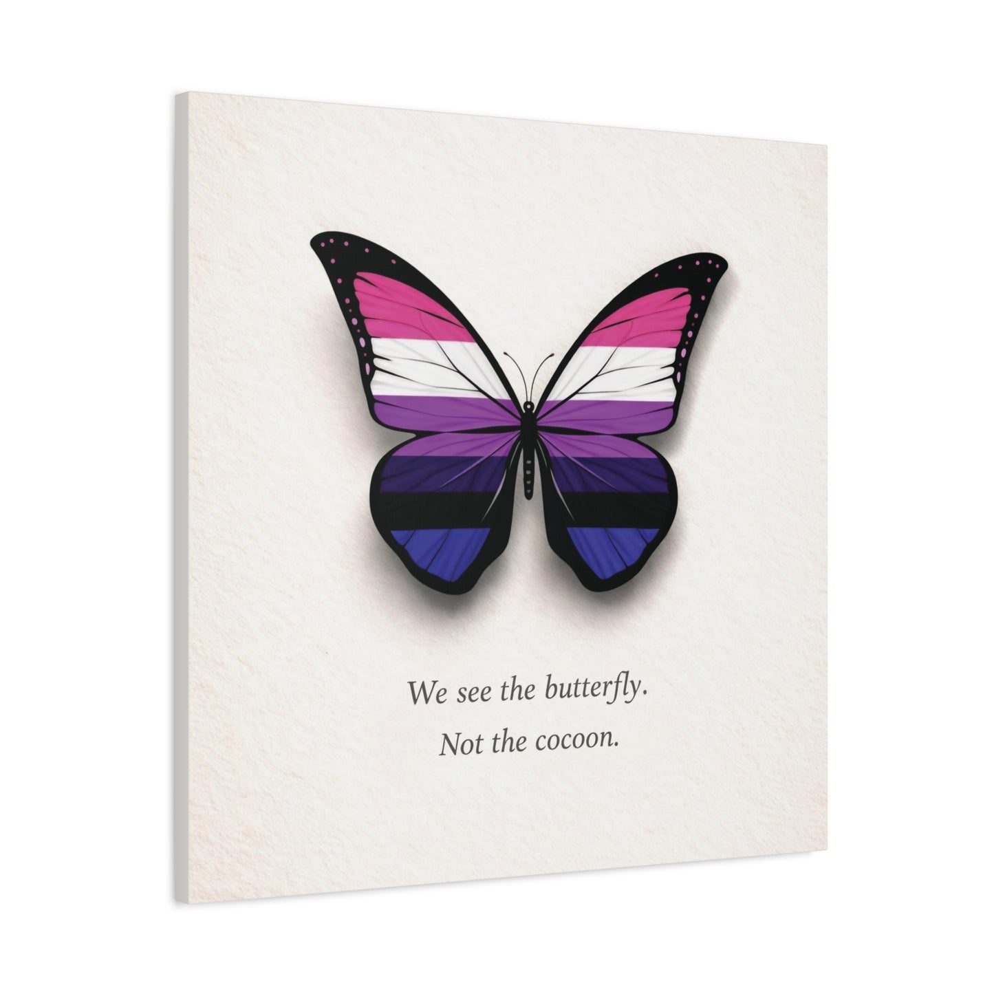 genderfluid pride butterfly | metamorphosis series canvas wall art