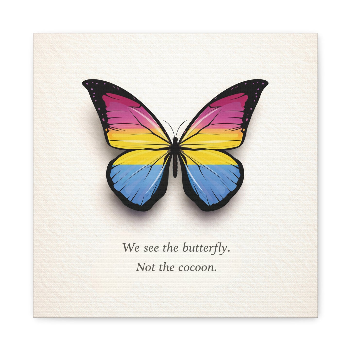 pan pride butterfly | metamorphosis series canvas wall art