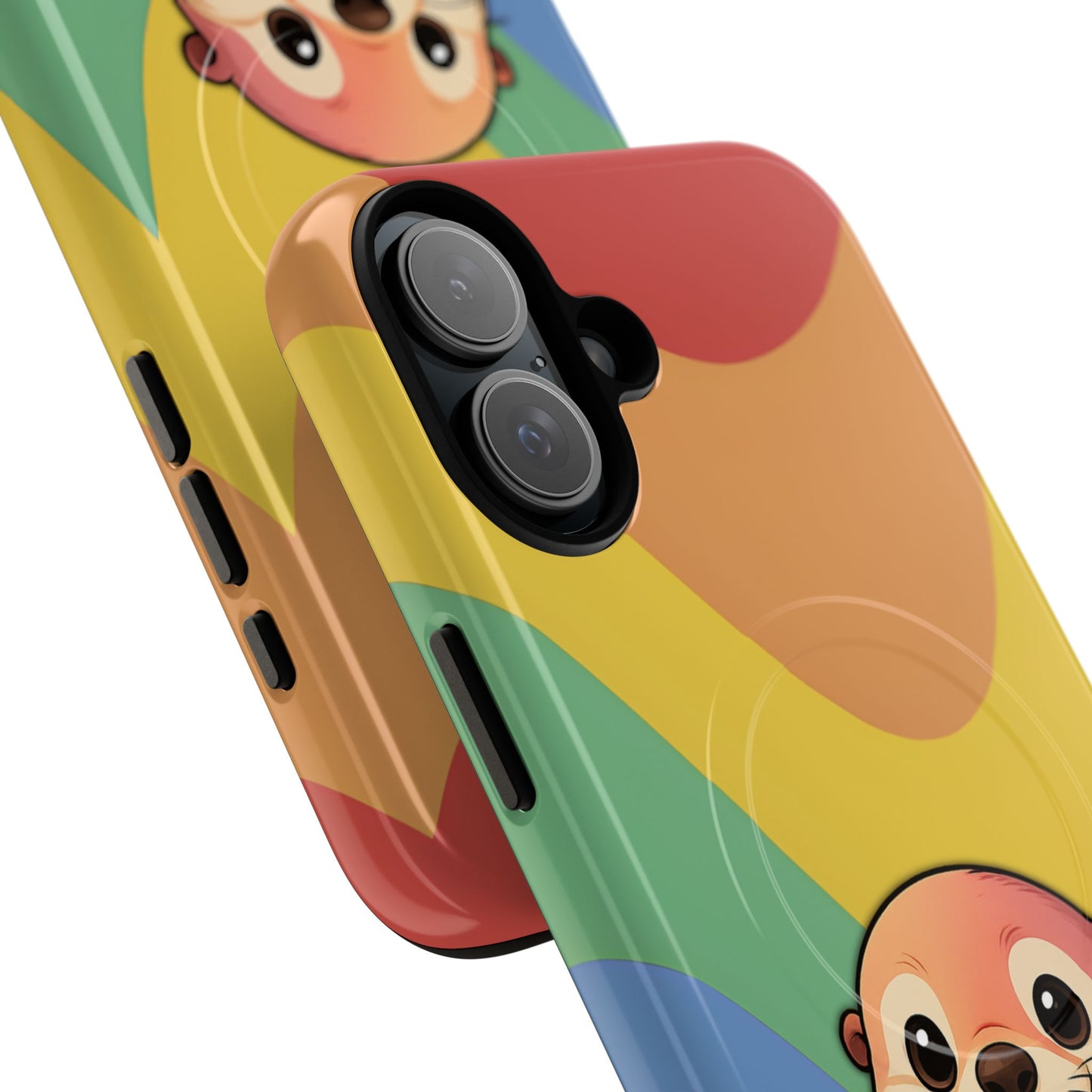 “otterly queer” – retro rainbow pride otter magsafe® iphone tough case