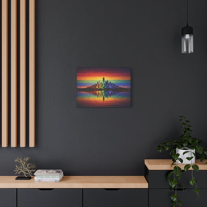City of Us | LGBTQ Pride Rainbow Skyline Canvas Wall Art