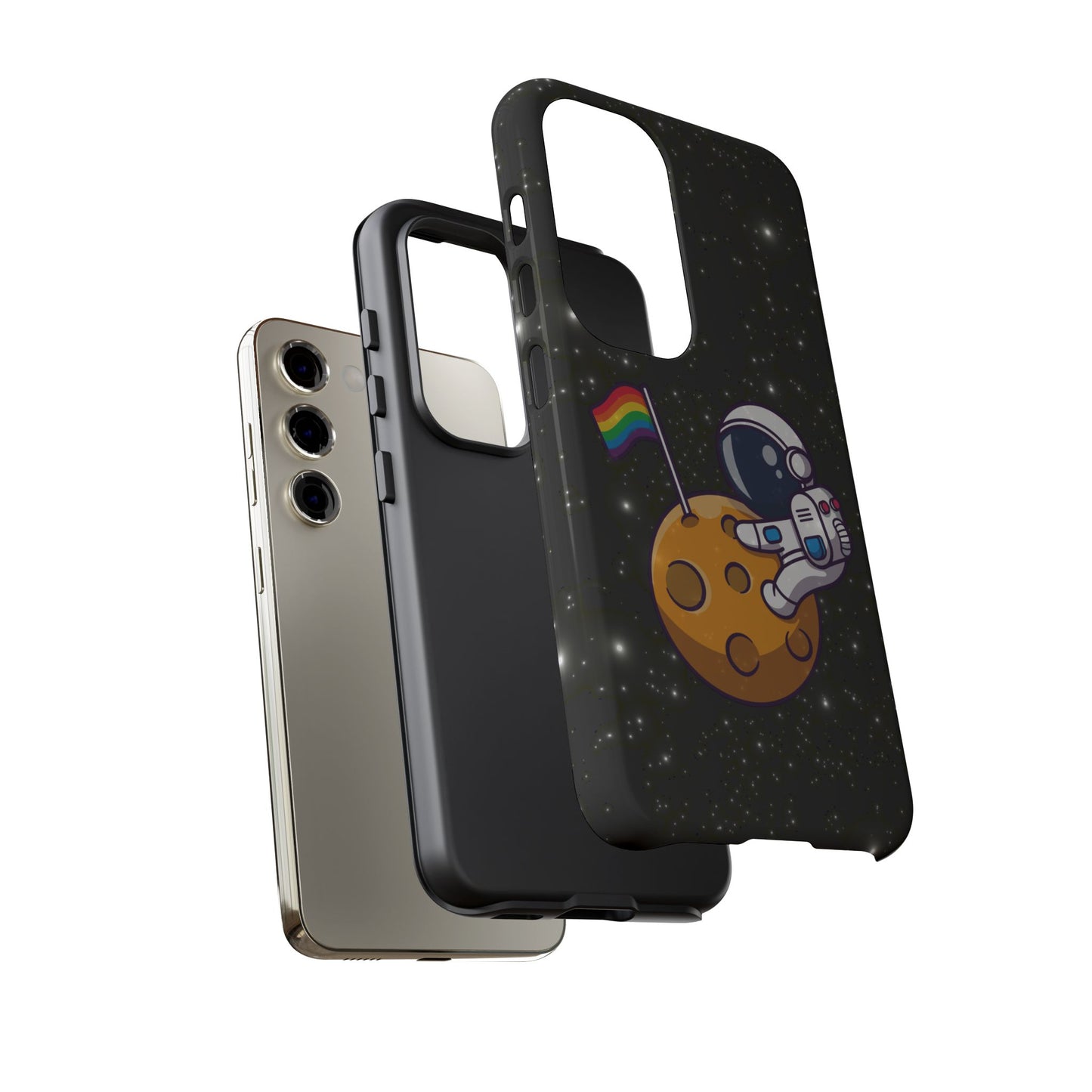 "cosmic queer" lgbtqia+ android astronaut tough phone case