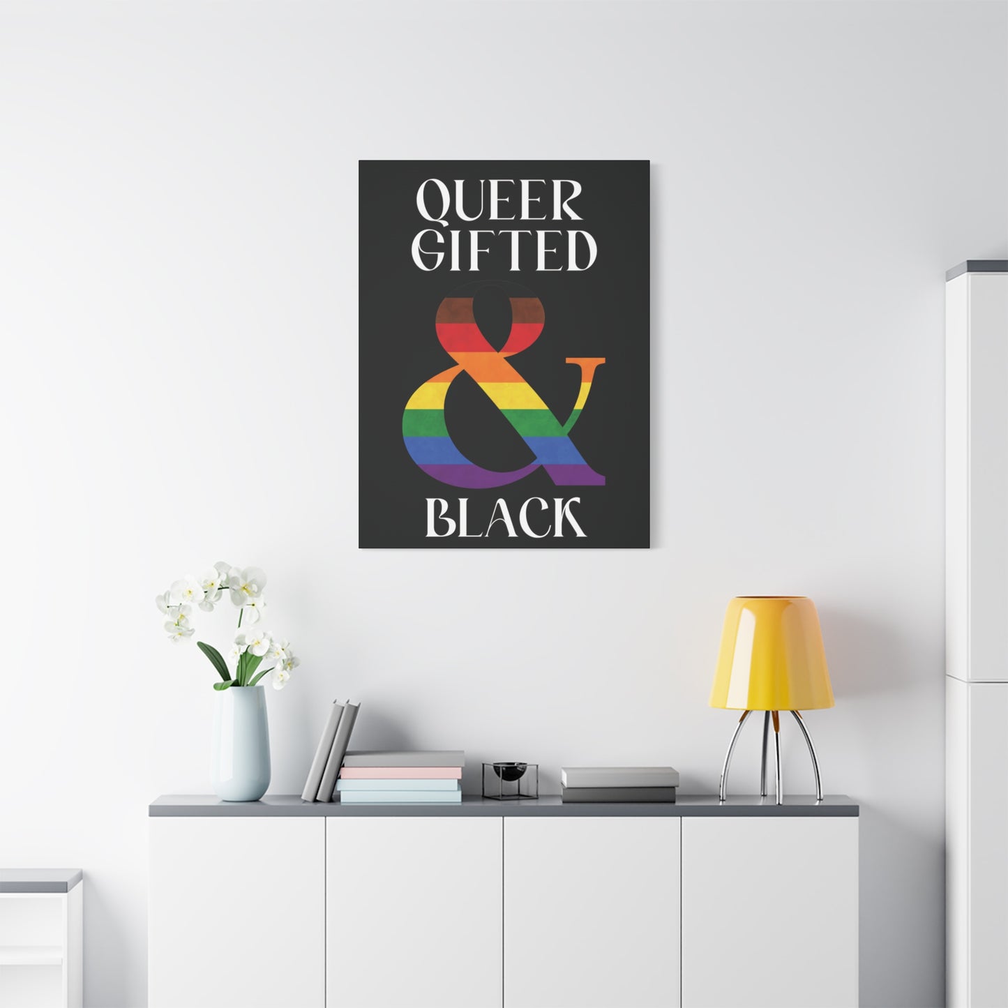 queer, gifted and black | lgbtq pride statement canvas wall art