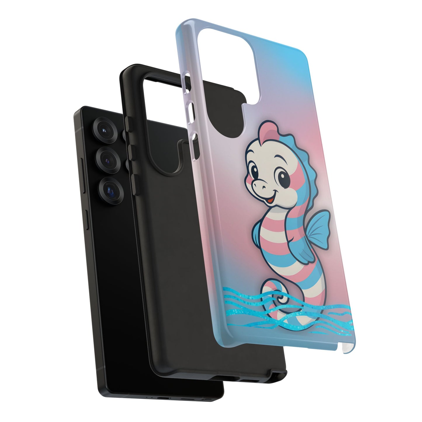 “sea me” – trans pride seahorse android tough phone case