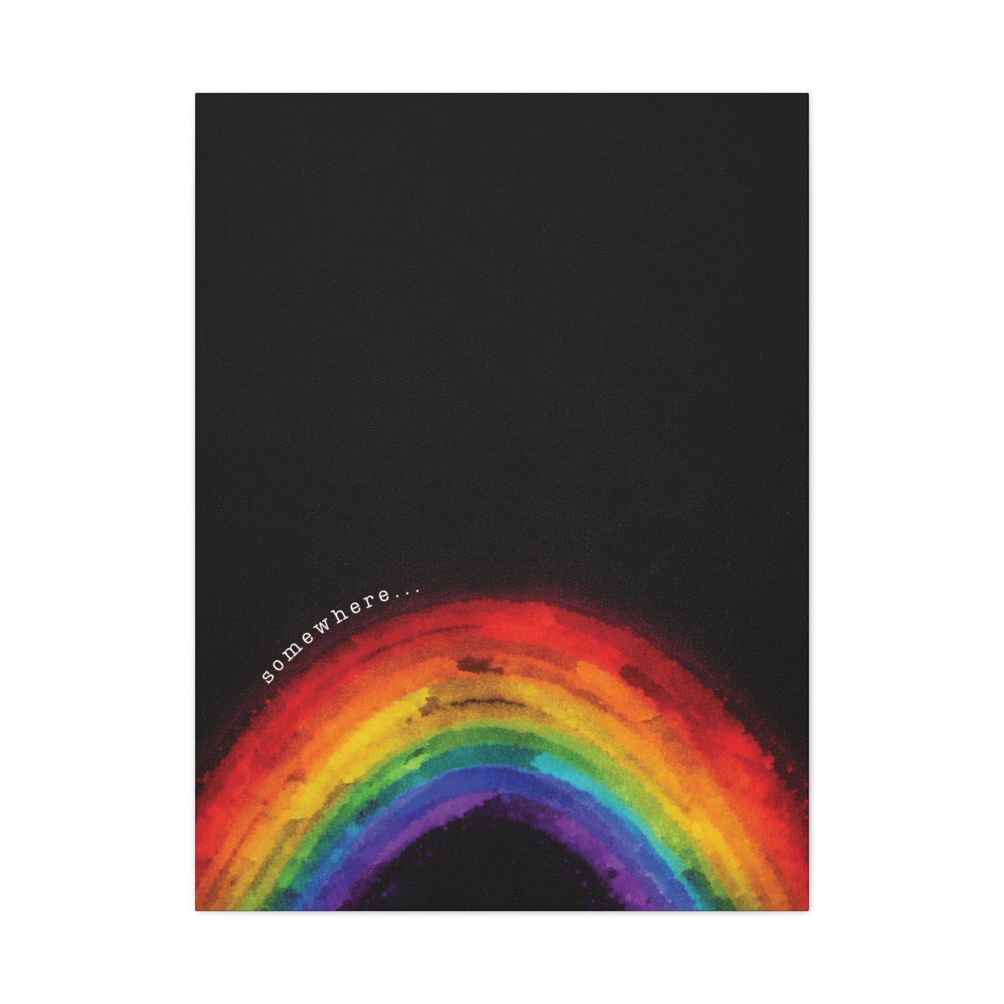 somewhere. | vibrant abstract watercolor rainbow canvas wall art