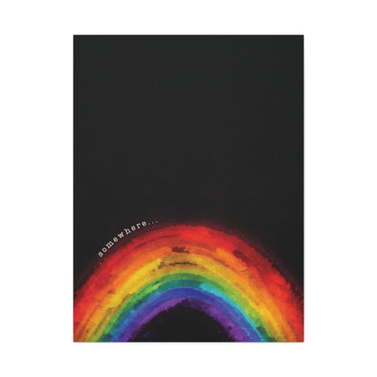 Somewhere. | Vibrant Abstract Watercolor Rainbow Canvas Wall Art