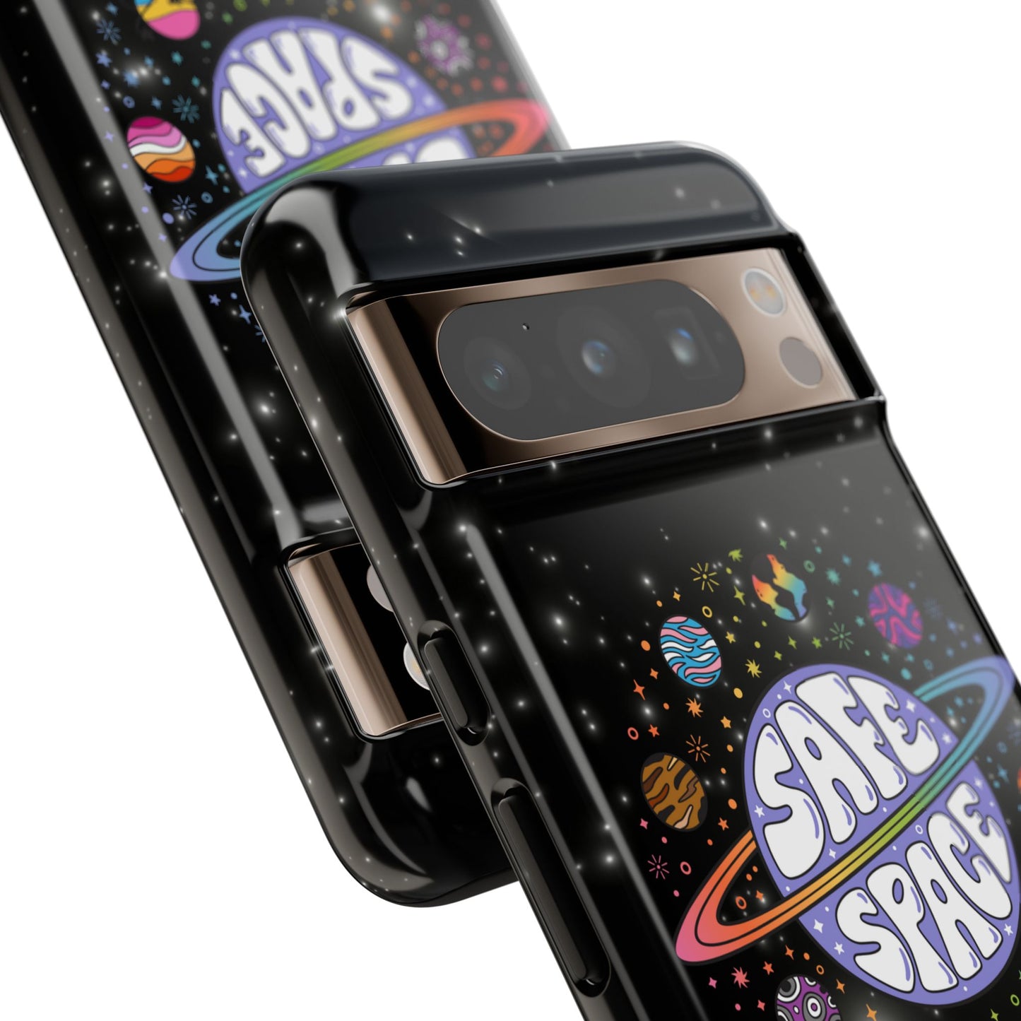 "safe space" lgbtqia+ pride galaxy android tough phone case