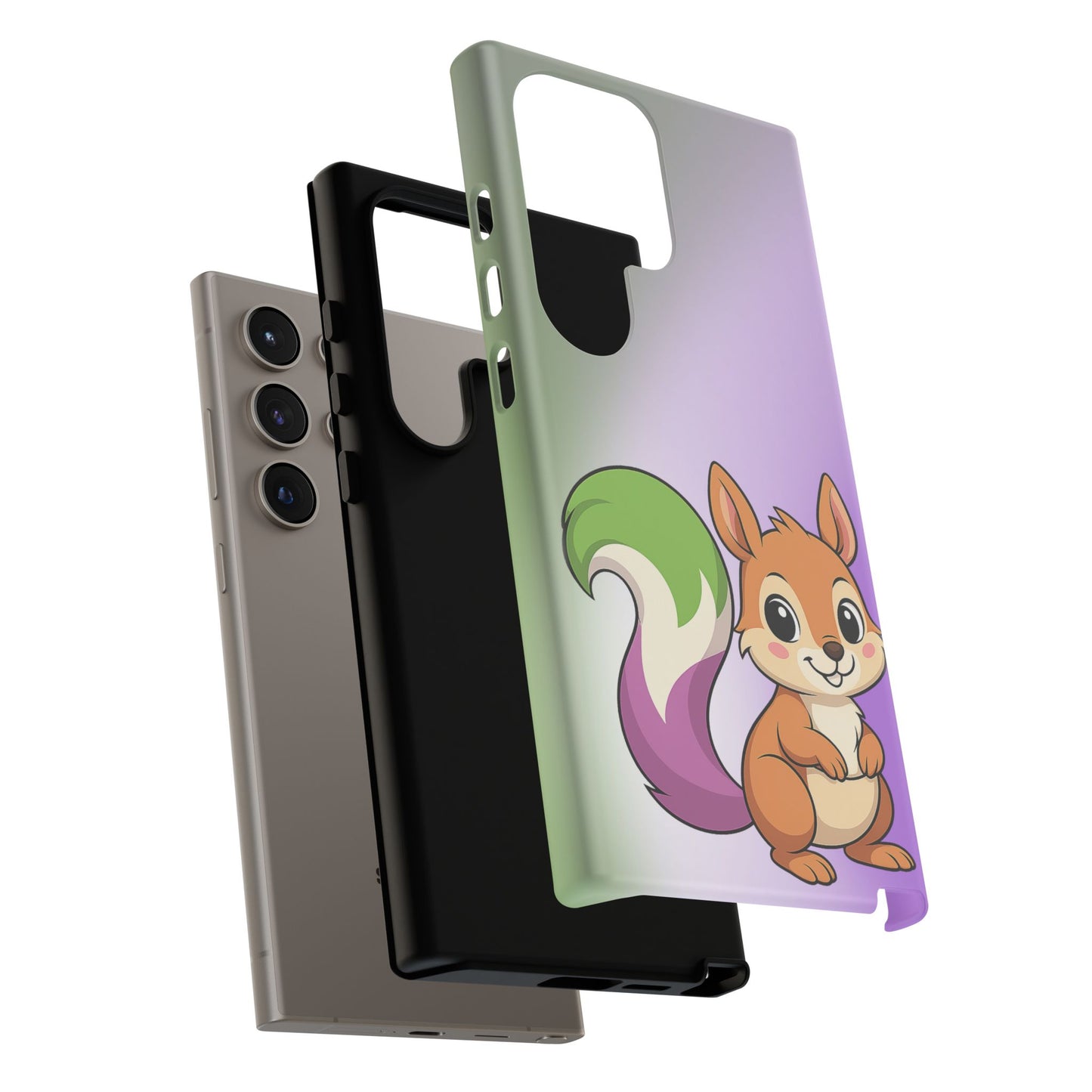 "queeriosity"– genderqueer squirrel pride android tough phone case