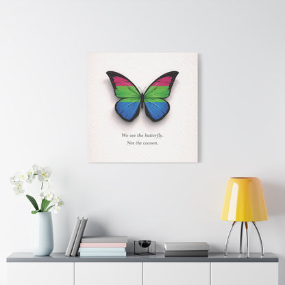 Poly Pride Butterfly | Metamorphosis Series Canvas Wall Art